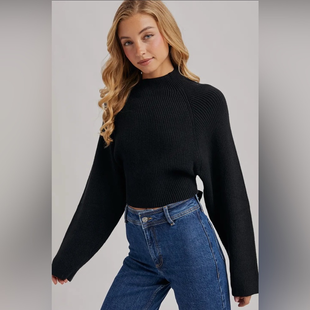 198. OPEN BACK TIE SWEATER